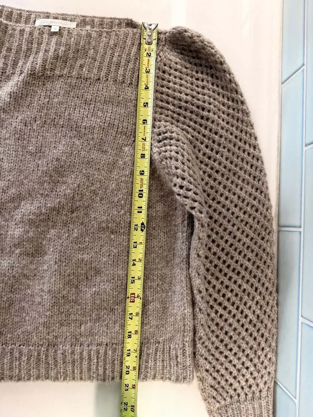 LoveShackFancy Rosie Baby Alpaca Pullover Sweater Tan Medium